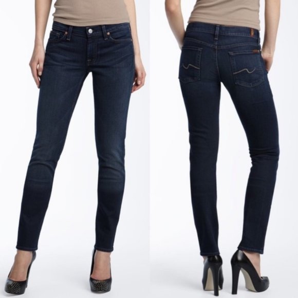 7 FOR ALL MANKIND Roxanne Blue Skinny Jeans